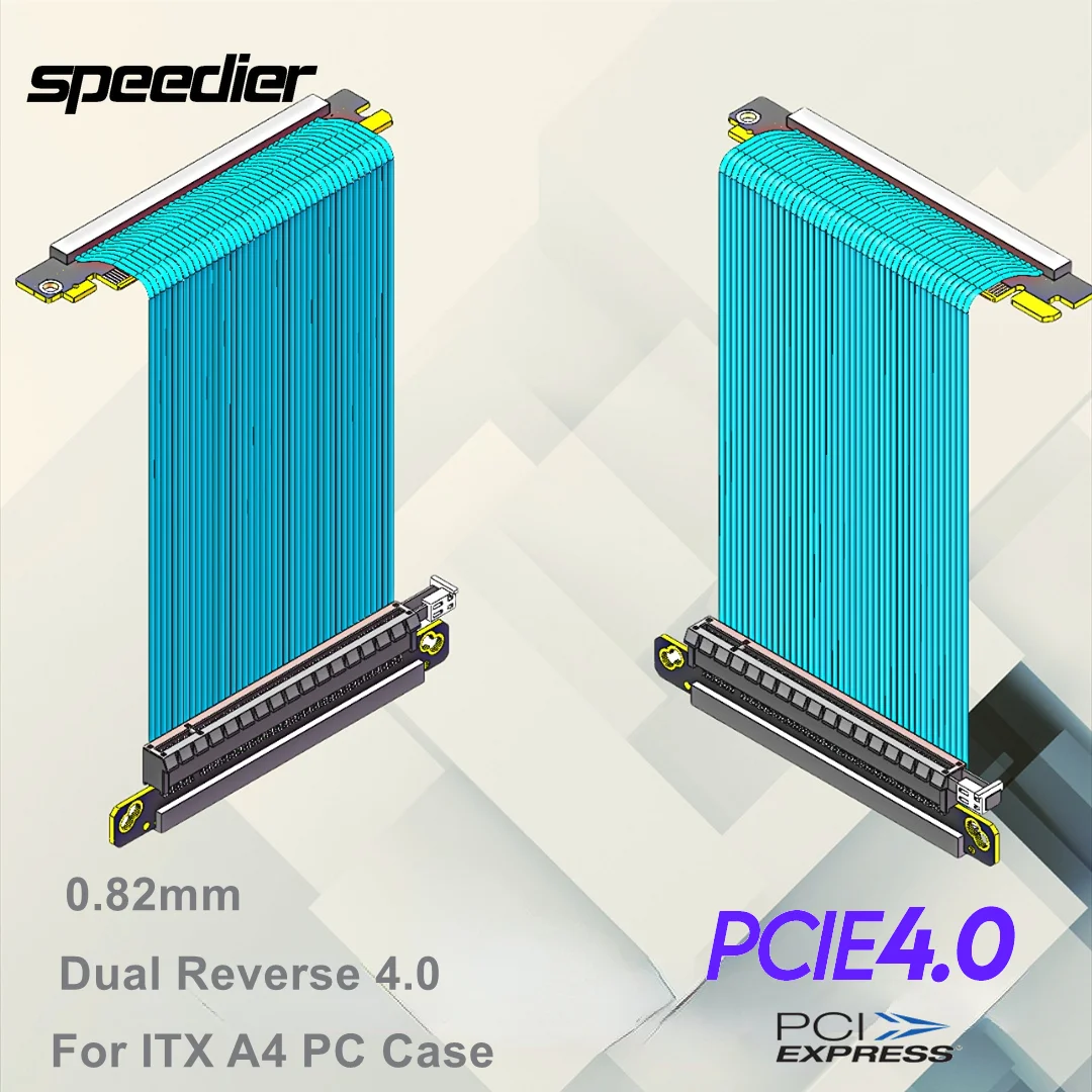 Itx Gpu Riser Pcie 4.0 16X - Cavo riser Pci-e 4.0 doppio inverso