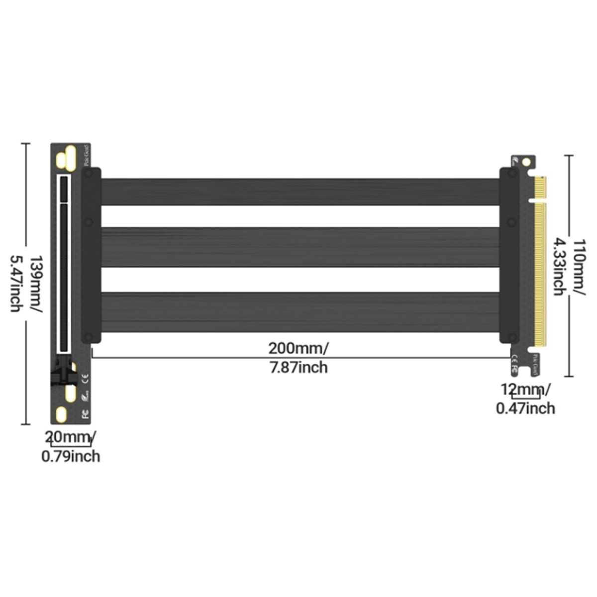 Pcie 5.0 Gpu Riser Cable - Cavo Riser PCIe 5.0 per Montaggio